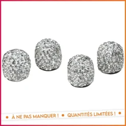 4 bouchons de valve auto bling