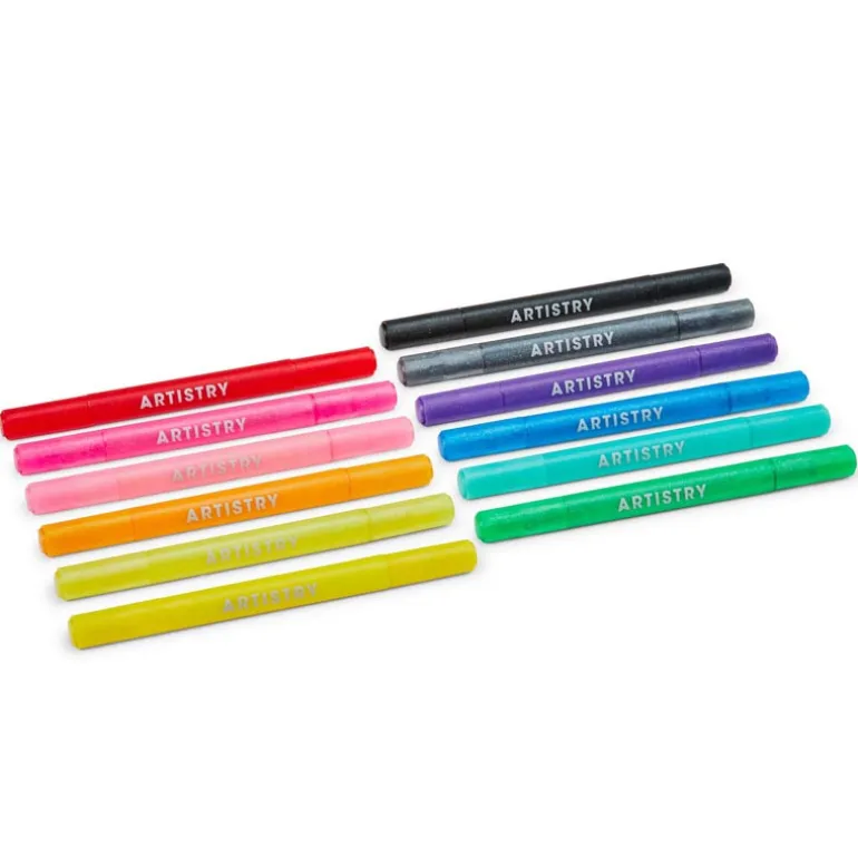 12 marqueurs doubles paillettes