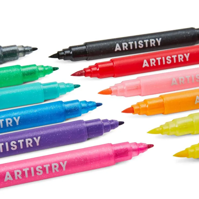 12 marqueurs doubles paillettes