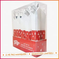 10 sets de couverts + serviettes