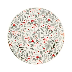 Assiette dessert fleurie noel