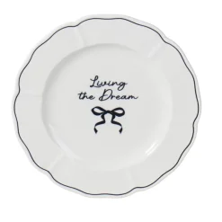 Assiette dessert slogan et noeud