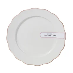 Assiette plate blanc lisere