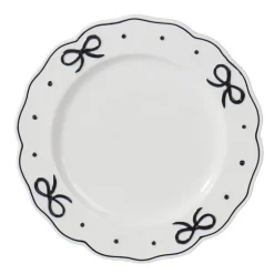Assiette plate blanche noeud
