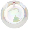 Assiette plate en verre irrise