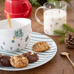 Assiette plate motif ski d26.5cm