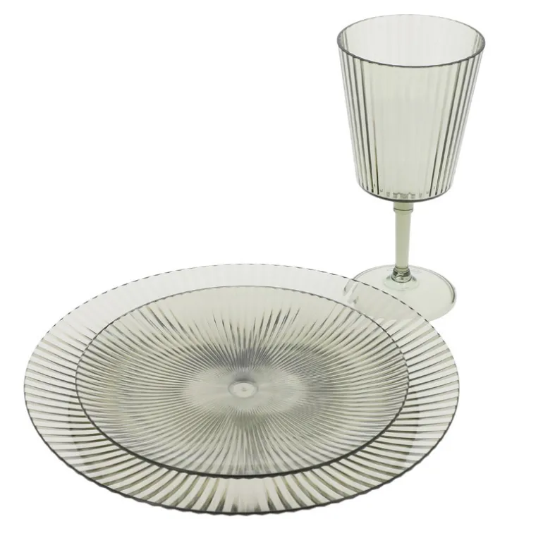 Assiette striee d26cm plastique