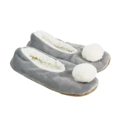 Ballerines sherpa femme a pompon