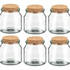 Bocal + couvercle en liege x6