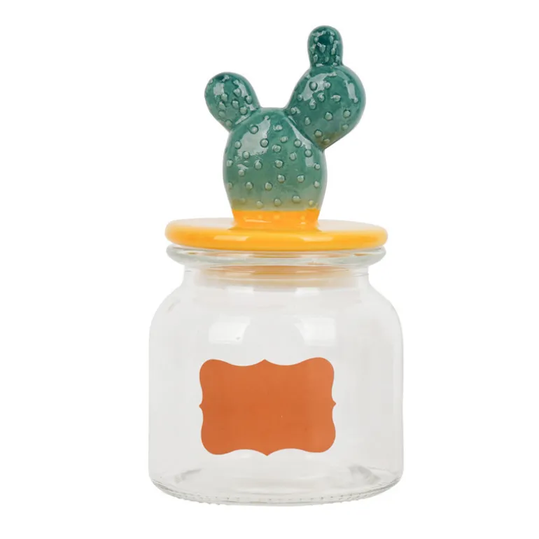 Bocal en verrre avec couvercle c