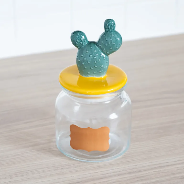 Bocal en verrre avec couvercle c