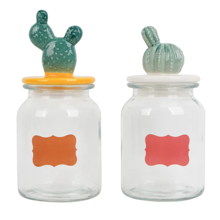 Bocal en verrre avec couvercle c