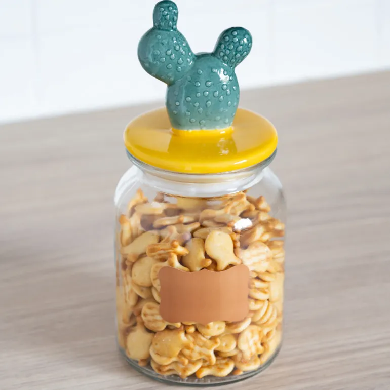 Bocal en verrre avec couvercle c