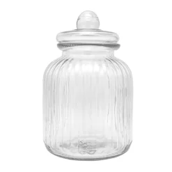 Bocal strie + couvercle gm