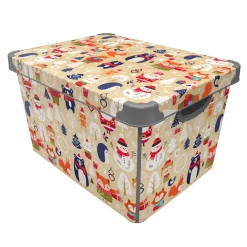 Boite decoree de noel 17l beige