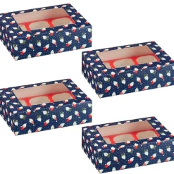 Boites a gateau carton noel x4