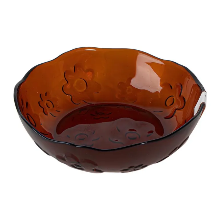 Bol avec motif floral orange fum