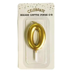Bougie chiffre doree 0-9