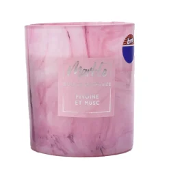 Bougie parfumee pot effet marbre