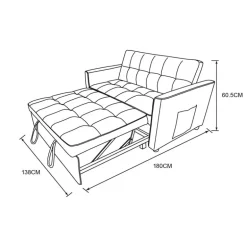 Canape convertible + 2 coussins