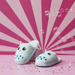 Chaussons beige/bleu kawaii
