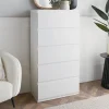 Commode 5 tiroirs blanc mat