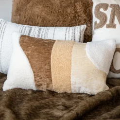 Coussin bi matiere 30x50cm