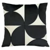 Coussin geometrie noir avec pomp