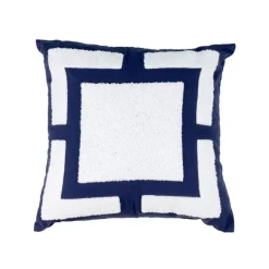 Coussin hexalia 40x40cm bleu