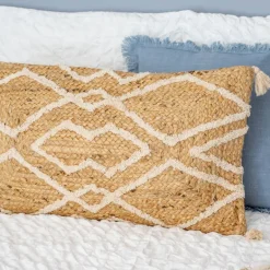 Coussin jute tufte 70x40cm