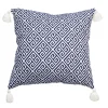 Coussin pompons motif grec 60x60