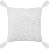 Coussin tresse 45x45cm pompons n