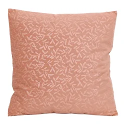 Coussin velours cotele feuilles