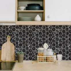 Credence adhesive hexag marbre