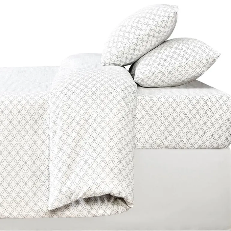 Drap housse 140x190 imprime blan