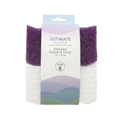 Eponge double face violette x6