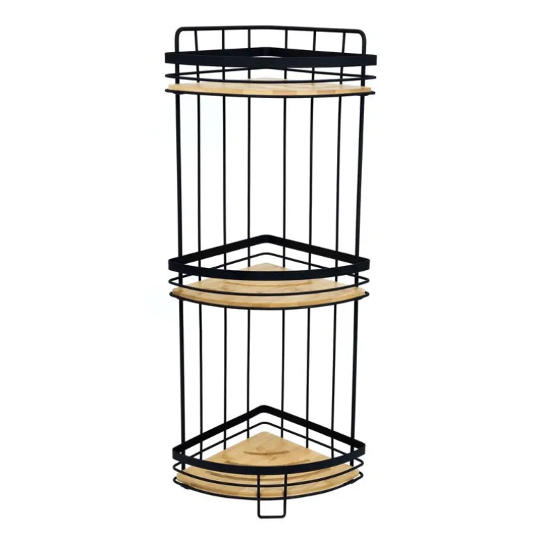 Etagere 3 niveaux bambou/metal