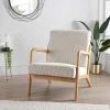 Fauteuil velours cotele large
