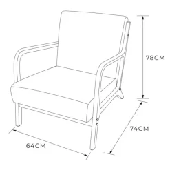 Fauteuil velours cotele large