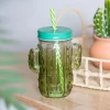 Gobelet avec paille cactus 2ass
