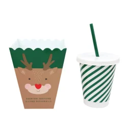 Gobelet avec paille et seau