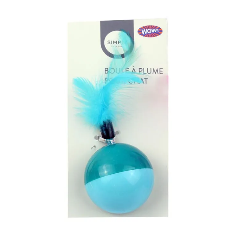 Jouet pour chat boule a plume
