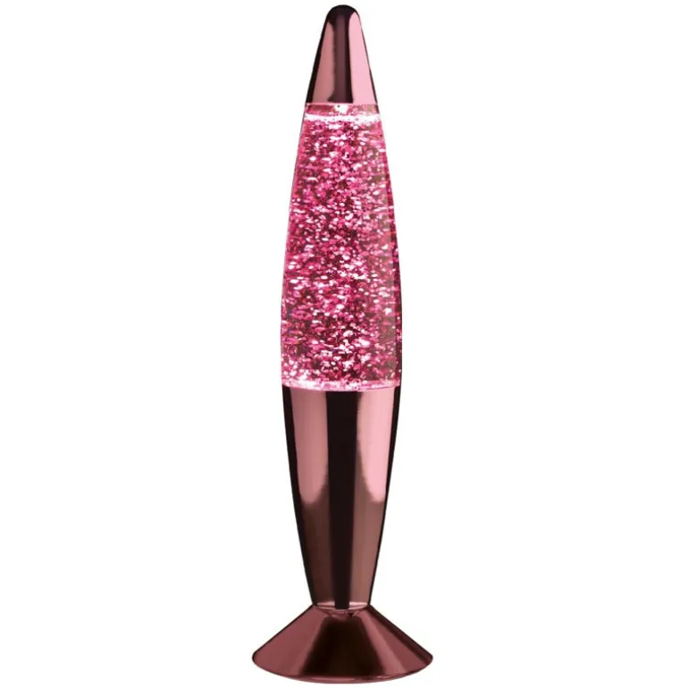 Lampe lave a paillettes roses