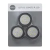 Lot de 3 lumieres led poussoir