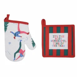 Lot de 2 maniques motifs ski