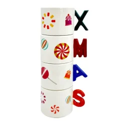 Lot de 4 mug de noel alphabet
