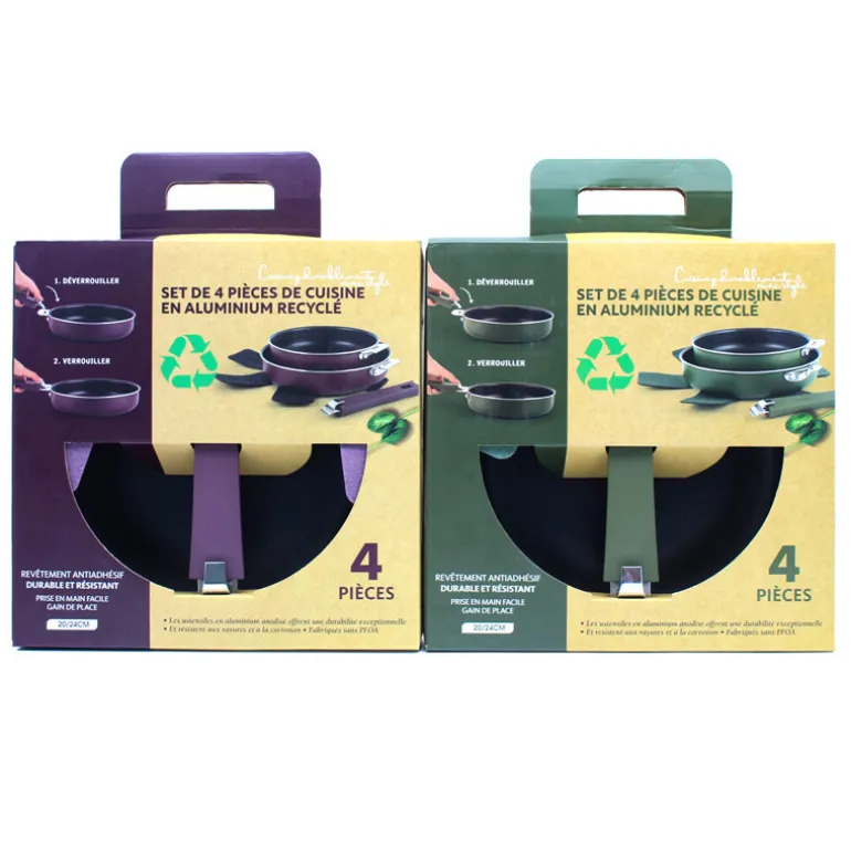 Lot de 2 poeles colorees