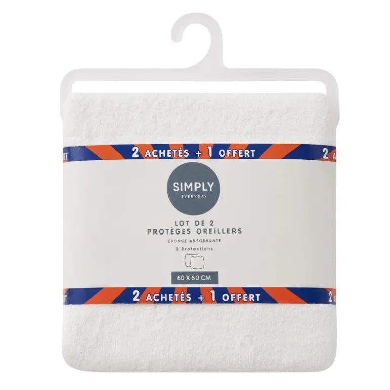 Lot de 2 protege oreillers 60x60