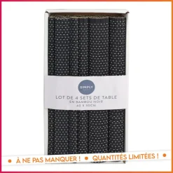 Lot de 4 sets de table bambou
