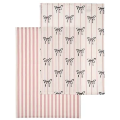 Lot de 2 tochons raye avec noeud